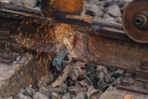 A close-up of a train on the tracks. What compensation can I recover for railroad retaliation?